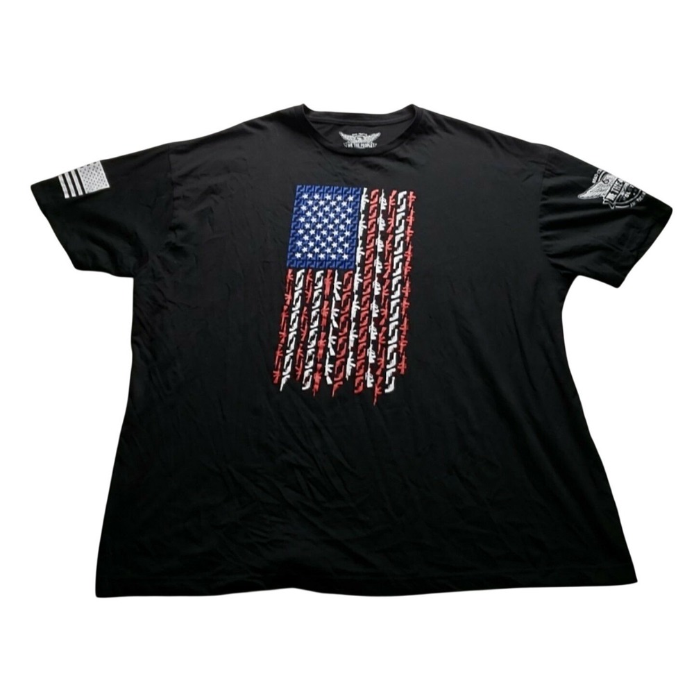 We The People Holsters Shirt Mens 3XL Black Flag Rifle Graphic Tee Tagless
